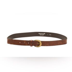 Berge Brown Leather Belt with Gold Buckle - Made in Italy Sizes L and XL